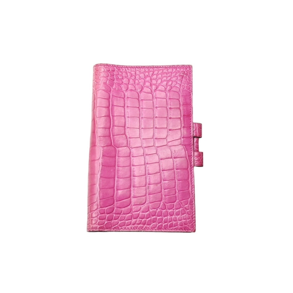 Hermes Agenda Notebook Cover P Crocodile Alligator Fuchsia Pink